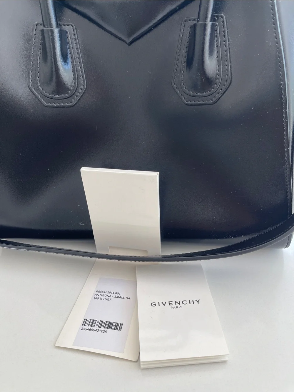 Givenchy Black Leather Mini Satchel with Gold Logo, New With Tag